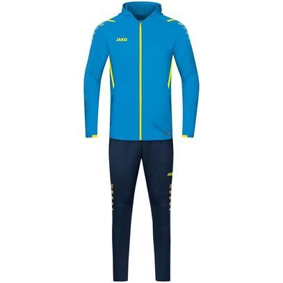Jako Trainingspak Challenge met Jas met Kap - Blauw - Fluo Geel